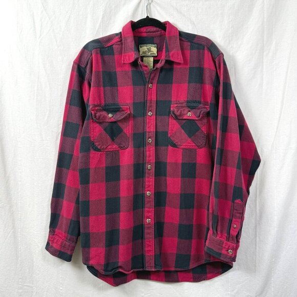 VTG Field & Stream  Flannel Shirt Mens XLT Buffalo Plaid Heavy Cotton Button-Up - Picture 1 of 9